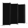 Paraván na rozdelenie miestnosti, 6 panelov, skladací, čierny