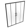 Polorámové sprchové dvere 57.8-59"×70" 1/4"(6mm) sklo matná čierna