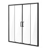 Polorámové sprchové dvere 57.8-59"×70" 1/4"(6mm) sklo matná čierna