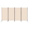 Skladací paraván 4 panely, prenosný samonosný, béžový, do kancelárie