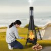 Chiminea 20" vonkajší krb na drevo s grilovou sieťou a poklopom