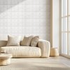 Nástenné 3d panely 33 ks 11.81×11.81 in pvc krytie 32 sq.ft biela