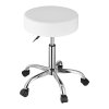 Otočná stolička so kolieskami, nosnosť 450 LBS, nastaviteľná, biela pu