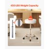 Otočná stolička so kolieskami, nosnosť 450 LBS, nastaviteľná, biela pu