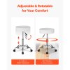 Otočná stolička so kolieskami, nosnosť 450 LBS, nastaviteľná, biela pu