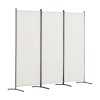 Paraván trojdielny, látkový, skladací, voľne stojaci, biely do spálne