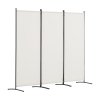 Paraván trojdielny, látkový, skladací, voľne stojaci, biely do spálne