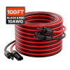 Predlžovací kábel pre solárne panely 6mm²/10AWG set 2×30.48m vodotesné
