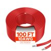 Predlžovací solárny kábel 6mm²/10awg 30.48m/100ft ip67 červený
