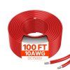 Predlžovací solárny kábel 6mm²/10awg 30.48m/100ft ip67 červený