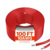 Predlžovací solárny kábel 6mm²/10awg 30.48m/100ft ip67 červený
