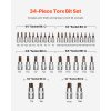 Sada torx bitov a hlavíc 34 dielov t6–t70 s2/cr‑v 1/4/3/8/1/2 in