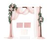 Sada umelých svadobných kvetov s šifónovými závesmi, ružová, 2+3 ks