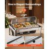 Servírovací chafer 9 Qt nerez, 2 polovičné panvy, sklápací stojan