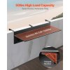 Závesný skladací balkónový stôl 12×48" max 50 lbs na zábradlie 1"–4.3"