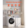 Polica nad práčkou a sušičkou, 4 police, nastaviteľné, tyč a háčiky