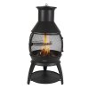 Záhradná chiminea 22 Inch, železná guľa s grilovou sieťou a krytom