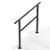Madlo na schody 2–3 stupne, čierna štvorcová oceľ pre betón a terasu
