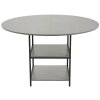 Okrúhly stôl 47 inch drevený 4–6 osôb s policou kovové nohy sivý