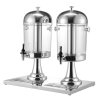 Dispensér na nápoje 2×8L nerez a plast s kohútikmi a zásobníkom na ľad