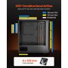 PC skrinka mid-tower s temperovaným sklom, 4×120 mm, pre GPU do 270 mm