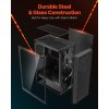 Počítačová skrinka mid-tower, sklo, 3×120 mm argb, gpu do 320 mm