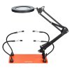 Pomocný držiak na spájkovanie, 4 ramená, 3× LED lupa, protišmyk