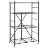 Skladací 4-policový regál 36w×21d×60h inch, 5 kolies, 4 háčiky