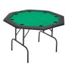 Skladací pokerový stôl 8-miestny, 1220 mm, filc, držiaky na poháre