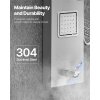 Sprchový panel 53 in brúsená nerez, dažďová hlavica, 5 funkcií