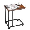 C-tvarový stolík s kovovým rámom a kolieskami 19.69×13.78×23.82 inches