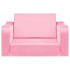 Detská rozkladacia sedačka 2v1 s opierkami, 28D pena, M, ružová