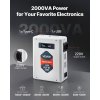Menič napätia 110→220v 2000va, 2× zásuvky, usb, lcd, tepelná ochrana