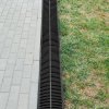 Odtokový žľab s plastovou mriežkou 14,5×8cm hdpe čierny 5 ks