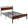 Posteľ queen size kovový rám 35 cm, drevené čelo, úložný priestor
