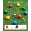 Sada bocce 8 gúľ 100 mm, pallino, vak, šnúra, 2–8 hráčov, 4 farby