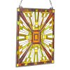 Vitrážný okenný panel 501×527 mm, vertikálny, zavesený reťazou