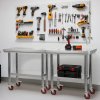 Nerezový pracovný stôl 60×90 cm s kolieskami a nastaviteľnou policou