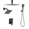 Sprchový set stropný 305 mm, nástenná 152 mm, ručná 4v1, čierna