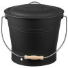 Vedro na popol kovové 9.8L, 4 ks: poklop, lopatka, metla, rukavice
