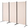 Paraván 3 panely, skladací a prenosný, samonosný, béžový, do spálne