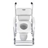 Toaletná stolička na kolieskach 159 kg, 4 v 1, odnímateľné 5L vedro