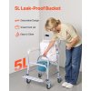 Toaletná stolička na kolieskach 159 kg, 4 v 1, odnímateľné 5L vedro