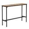 Barový stôl s kovovým rámom, 55×15×39 in, úzky, hnedo-čierny, do kuchyne