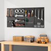 Kovový pegboard panel nástenný 24"×12" 4 ks čierny s príslušenstvom