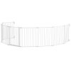 Detská bránka pre deti a zvieratá, 8 panelov, skladacia, 192×28" biela