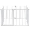 Detská bránka pre deti a zvieratá, 8 panelov, skladacia, 192×28" biela