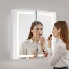 Zrkadlová lekárnička 65×65 cm 3-farebné led, zapustená/nástenná police