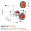 Plážový rybársky vozík 350 lbs, 2×16" pu kolesá, hliníkový, 8 držiakov