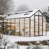 Polykarbonátový skleník 8 × 12 Ft, 2 okná, hliníkový rám, dvere